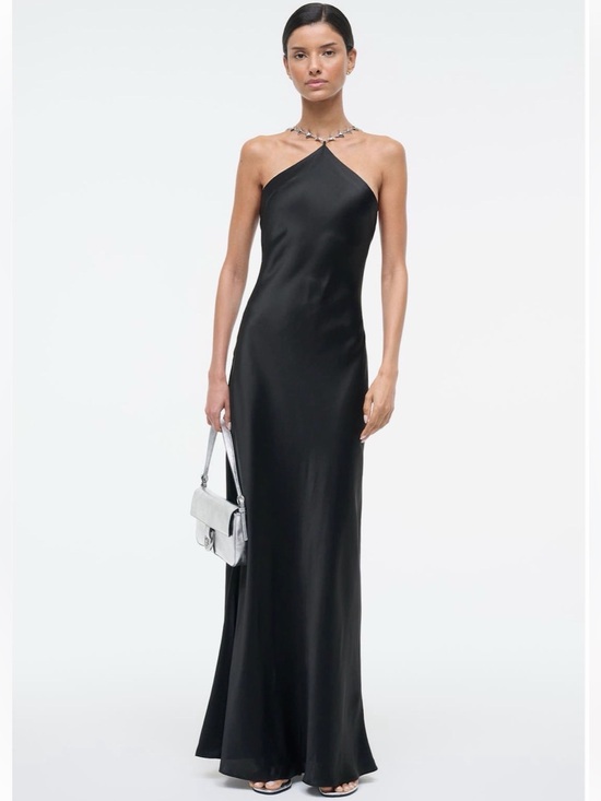 STAUD Dresses & Skirts - STAUD Cadence Shark Tooth Strap Satin Maxi Dress